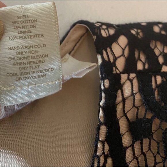Loft Womens Black & Beige Lace Overlay Dress Size 0 - Picture 4 of 9
